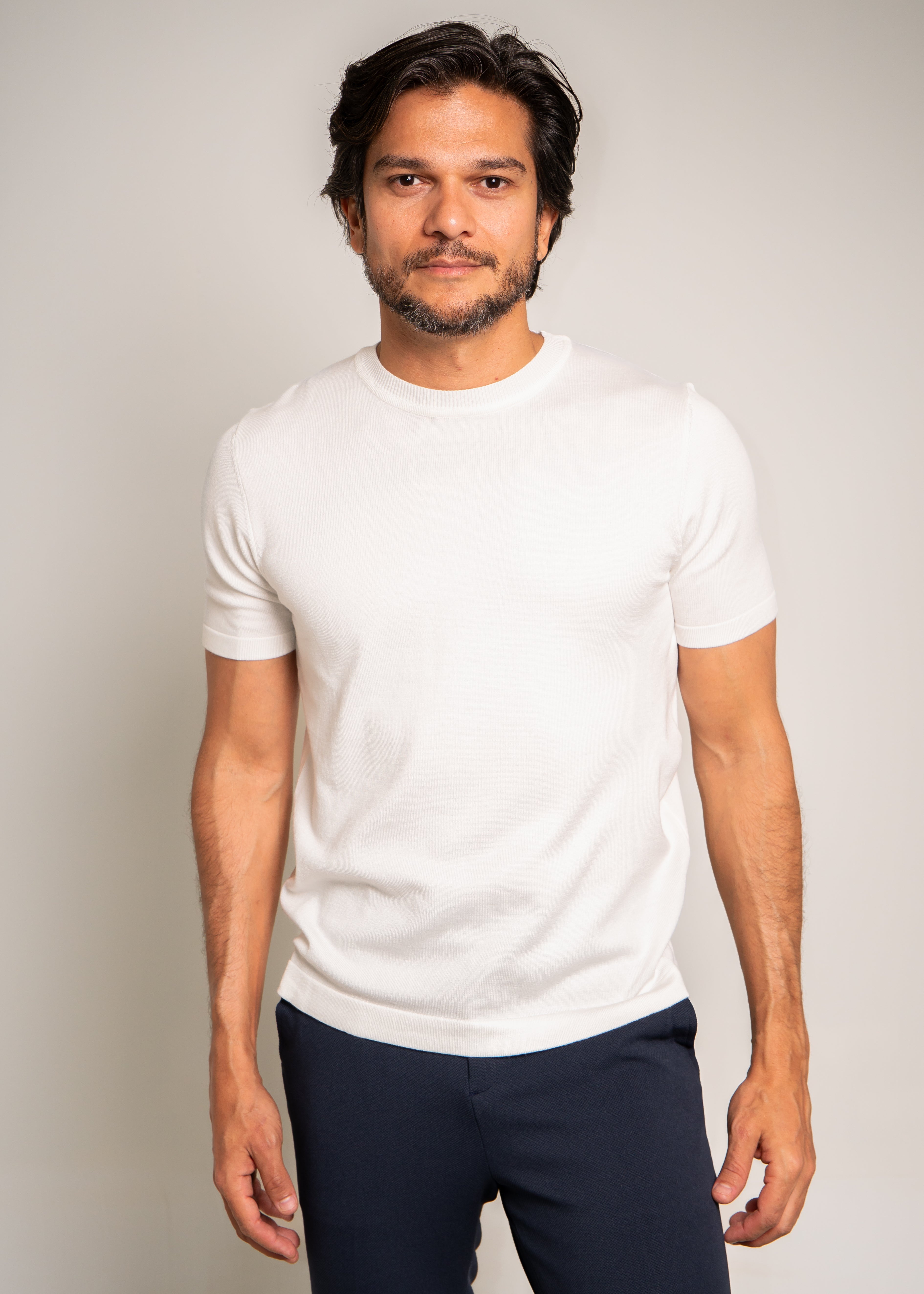 Camiseta Tricot Masculina Slim Básica