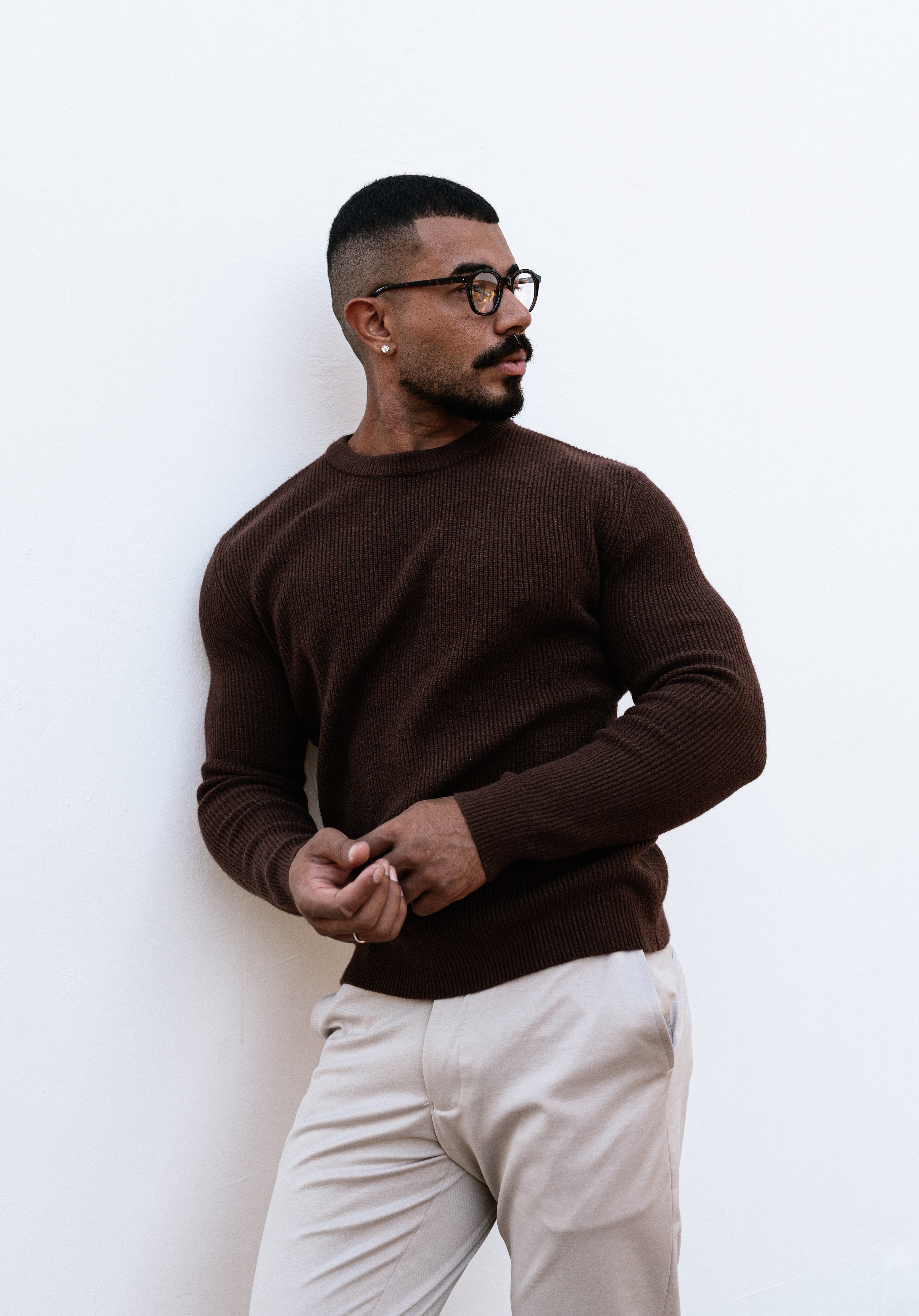 Suéter Tricot Masculino Gola Careca Premium