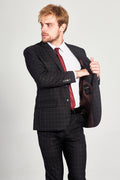 Terno Masculino Xadrez Glen Check em Poliviscose