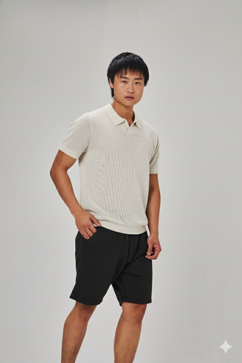 Polo Trictor Gola V Texturizada