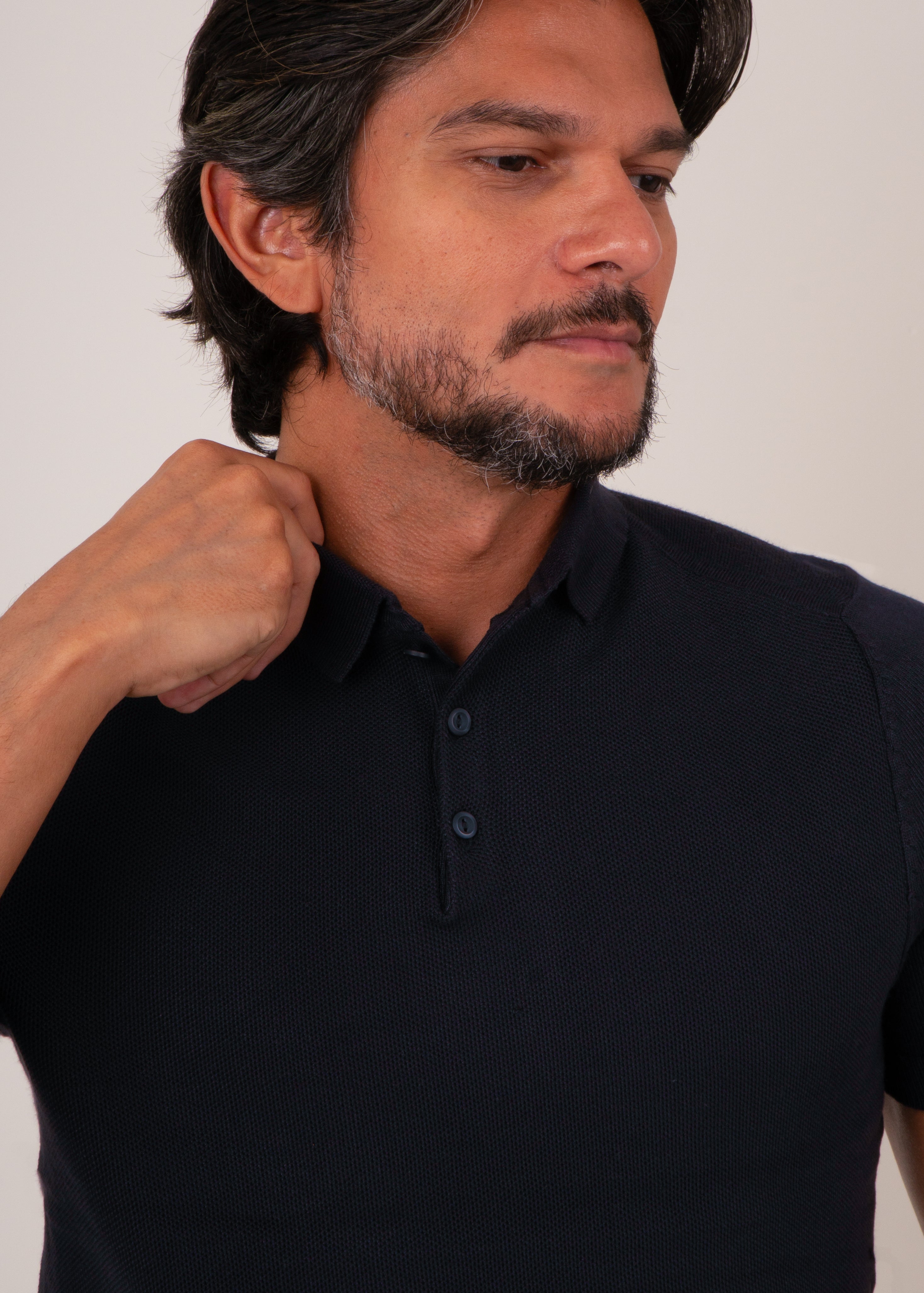 Camisa Polo Masculina Slim Tricot Lisa