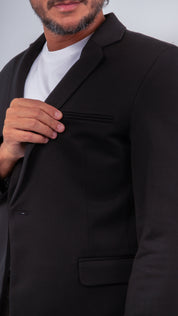 Blazer Masculino Preto Slim Malha Confort
