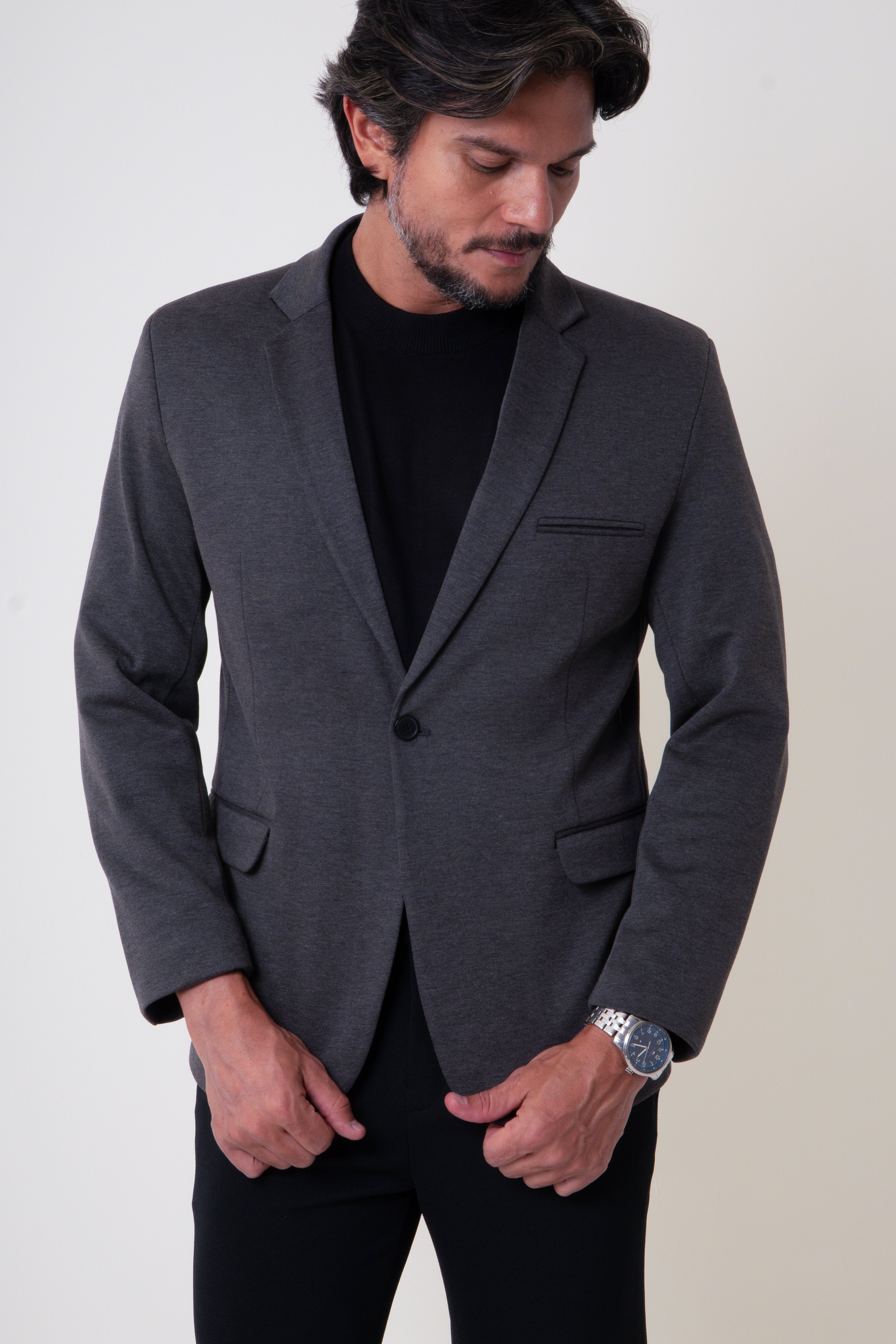 Blazer Masculino Slim Malha Confort
