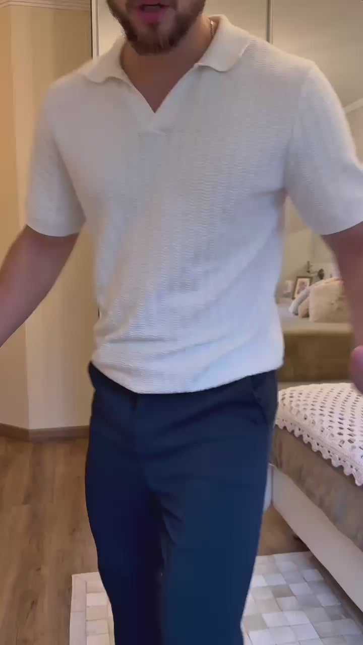 Calça Alfaiataria Malha Masculina Super Stretch